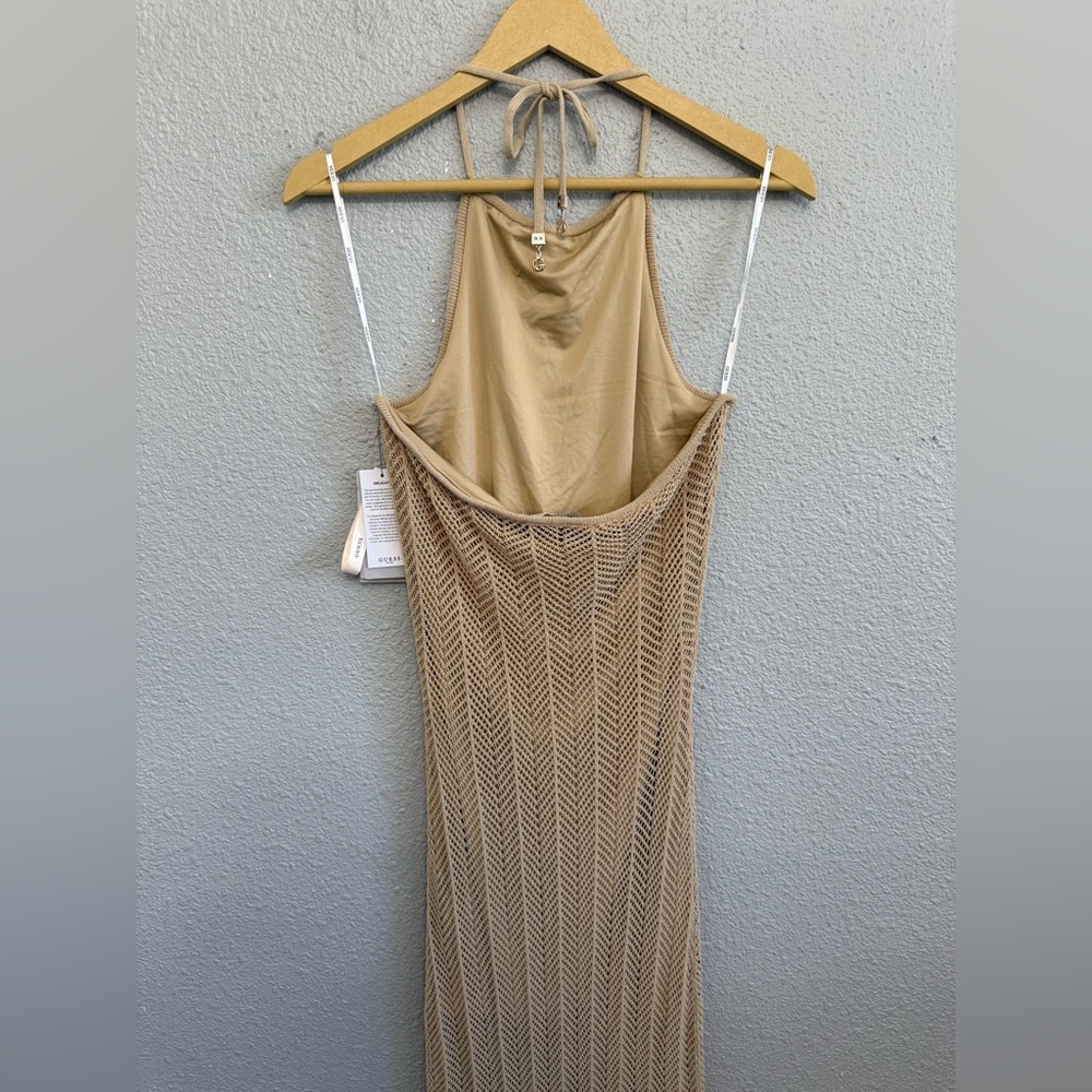 NWT Guess Sophie Halter Maxi Sweater Dress Size Large in Safari Tan - Picture 5 of 8